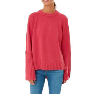 Tuckernuck Bright Pink Small Long Sleeve Crew Neck Wool Cashmere Blend Sweater